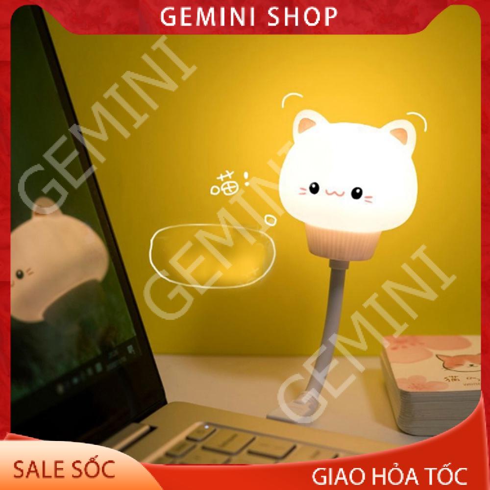 Đèn ngủ Hình Thú Dễ Thương V005 mini có điều khiển từ xa remote cổng usb hình thú Ánh Sáng Vàng GEMINI SHOP