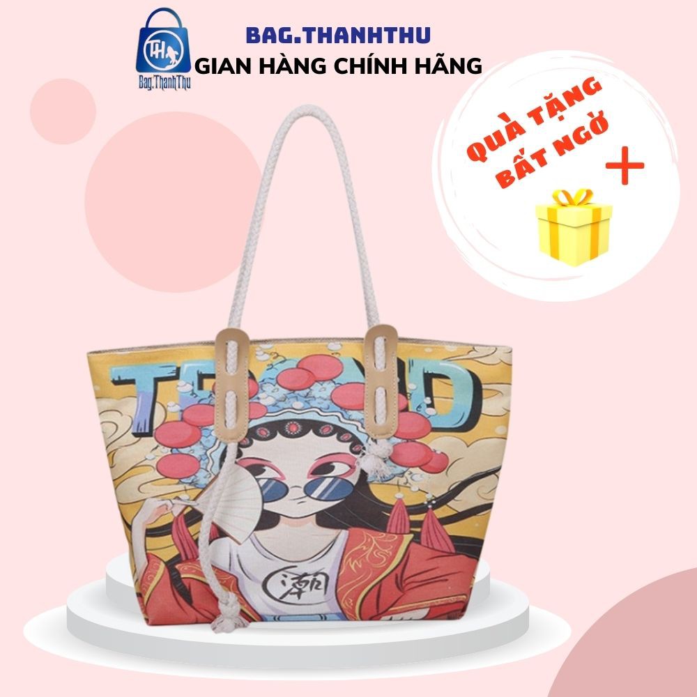 Túi cói đi biển Bag.ThanhThu dây dù siêu xinh 493