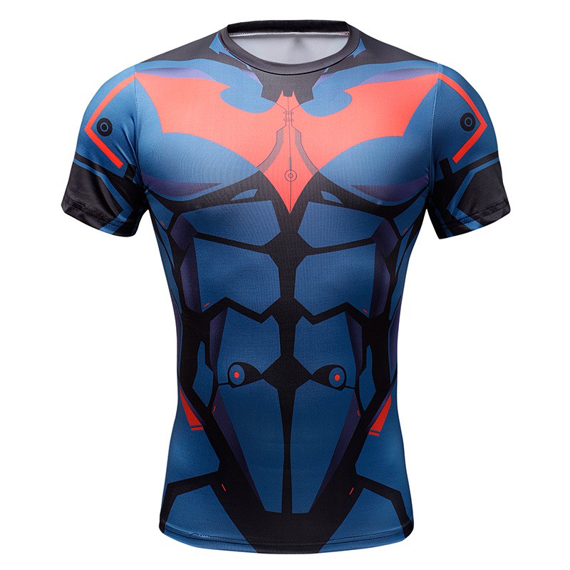 New Brand Summer Fashion Casual batman T-shirt Fitness Compression T shirt Men's Short Sleeve 3D Workout Men's Tshirt