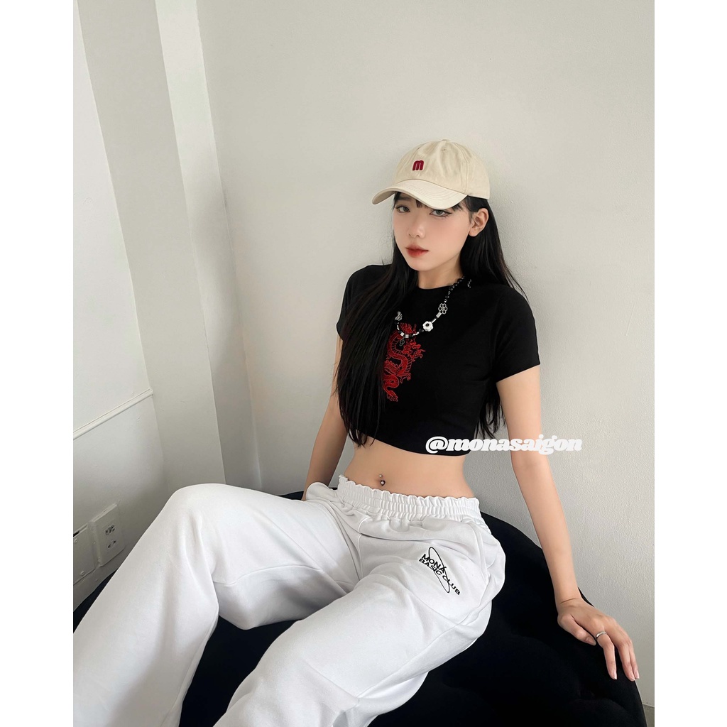 Áo croptop thun Y2K MONÁ - FIRA