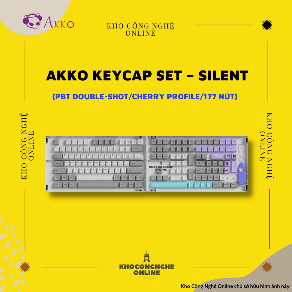 AKKO Keycap set – Silent (PBT Double-Shot/Cherry profile/177 nút)