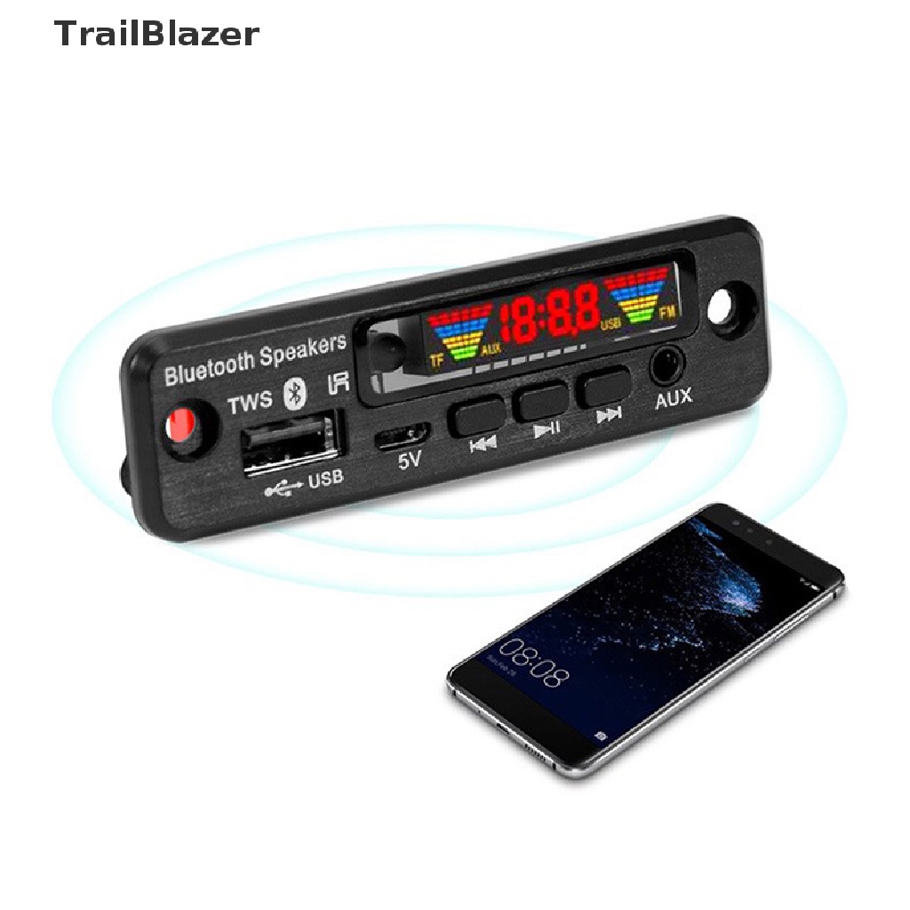 Tbvn TWS Bluetooth 5.0 Handsfree Car Kit APE/MP3 Decoding Decoder Board FM Radio AUX Jelly