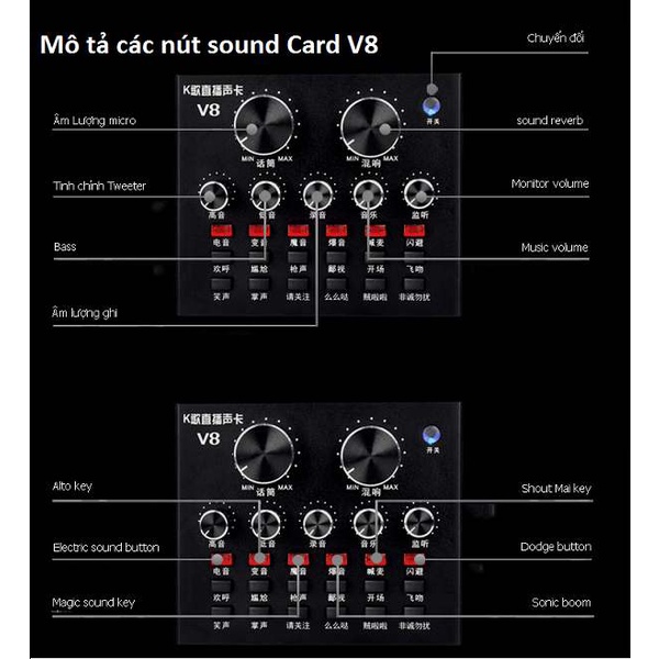 Sound card V8 dành cho micro thu âm cao cấp