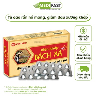 Viên khớp Bách Xà - Hộp 30 viên - Giảm đau nhức, thoái hóa cột sống, đau mỏi vai gáy, hỗ trợ xương khớp từ thảo dược