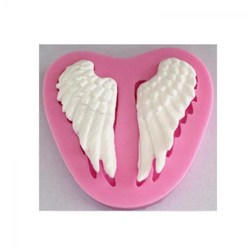 KRNY Khuôn Silicone Nhấn Bánh Hình Đôi Cánh Thiên Thần