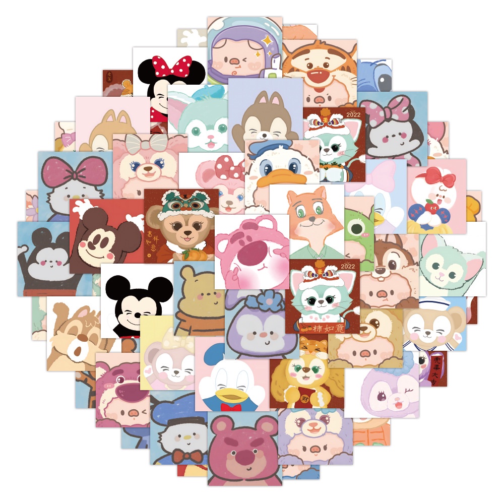 Set 60/30 Sticker Chống Thấm Nước Hình Động Vật Dễ Thương Dán Trang Trí Điện Thoại/Laptop/Máy Tính