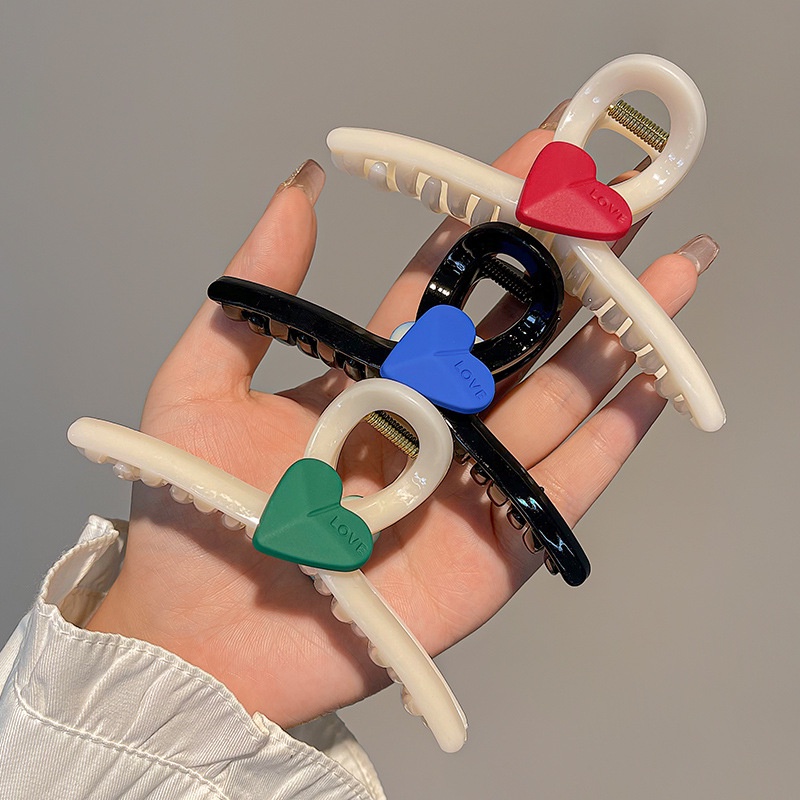 Kẹp Càng Cua Bằng Acrylic Màu Kẹo Ngọt Hình Trái Tim Cho Nữ