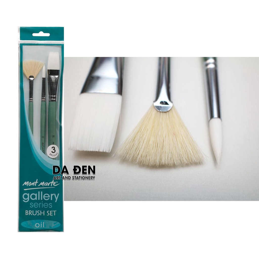 [DA ĐEN] BMHS0023 - Bộ 3 Cọ Vẽ Sơn Dầu Mont Marte