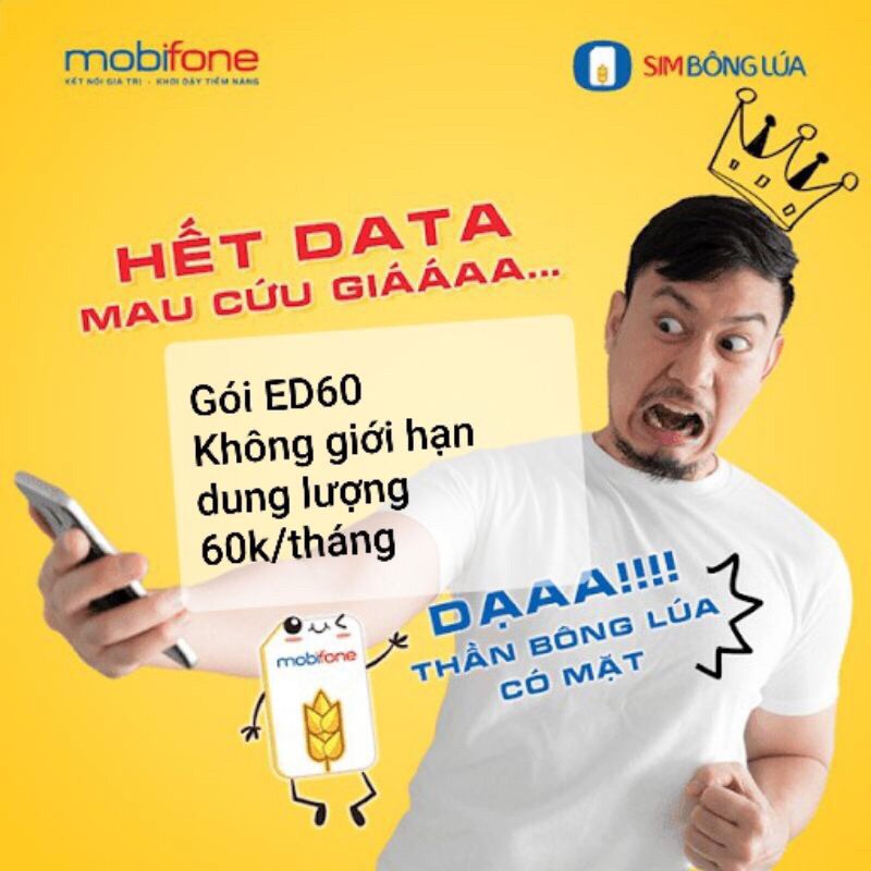 Sim 4G Mobifone ED60 data thả ga chỉ 60k tháng