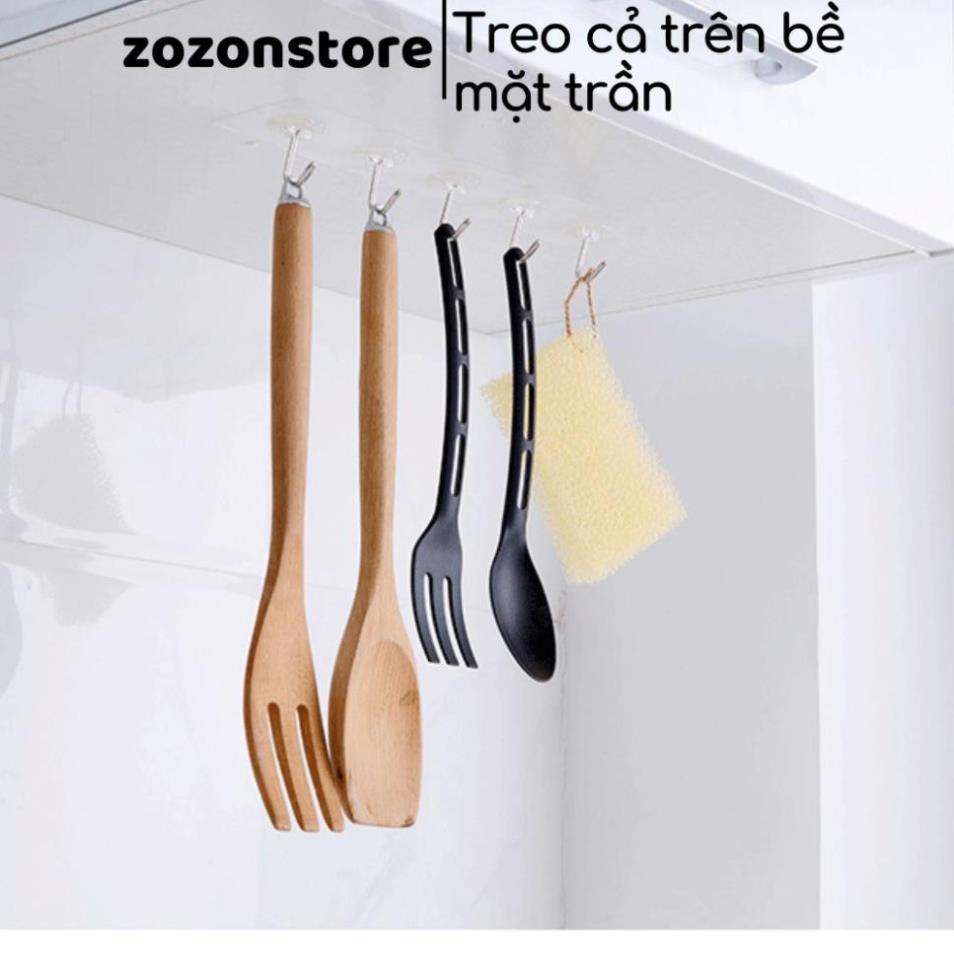 Móc dán tường móc treo đồ siêu dính chịu lực siêu chắc siêu bền trong suốt 3 lớp 3D đa năng tiện dụng Inox Zozon