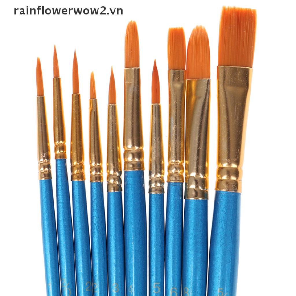Set 10 Cọ Vẽ Màu Nước Chuyên Nghiệp