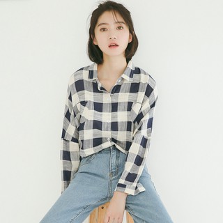 👚 áo sơ mi kẻ basic - dáng oversize - style hàn quốc