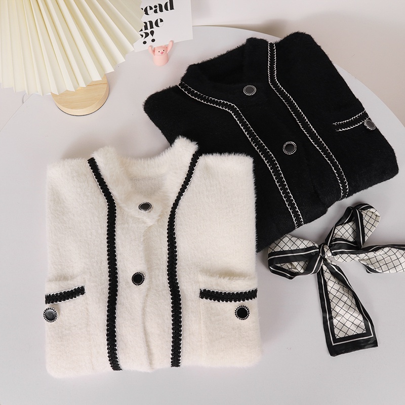 Hàng Sẵn_ Áo khoác len cardigan nữ retro áo len dệt kim lười Nhật Bản