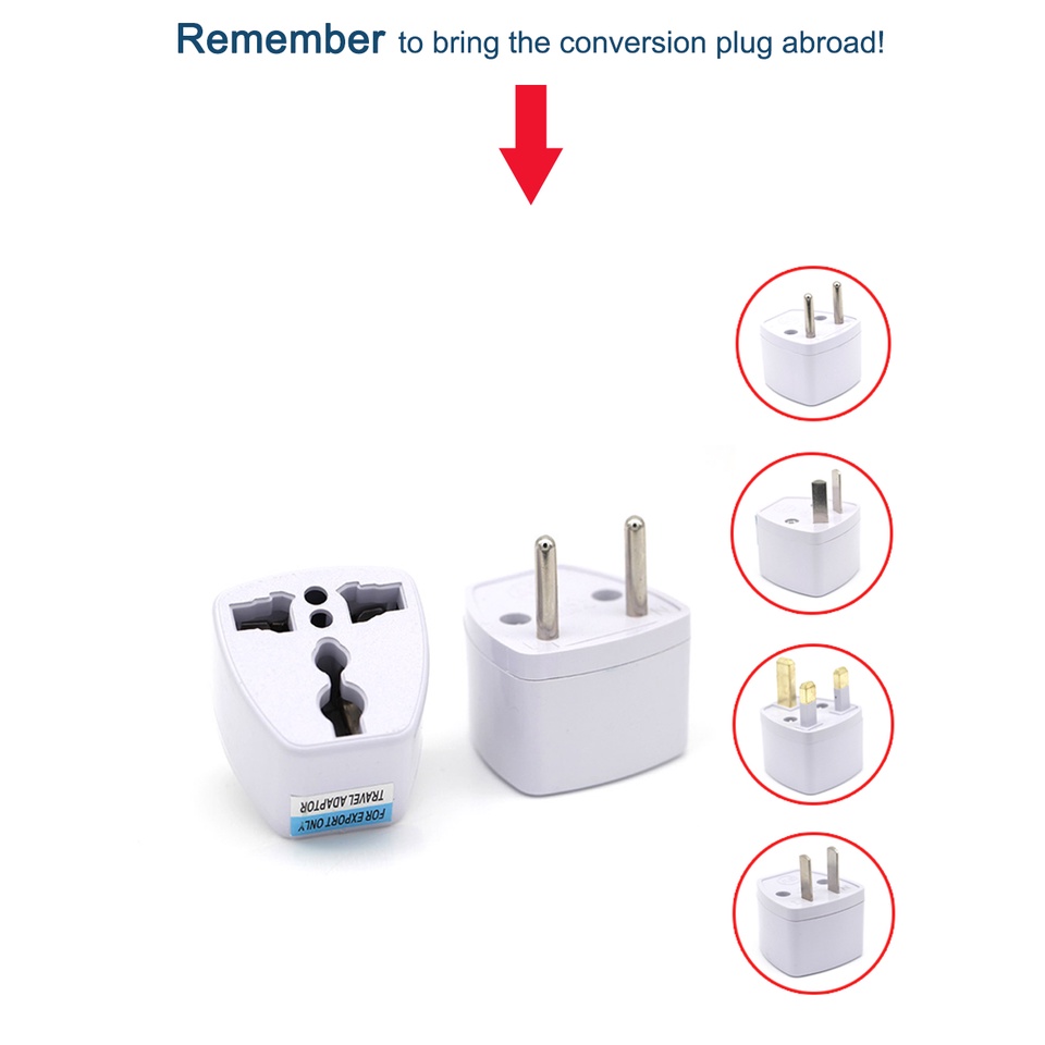 Đầu chuyển đổi giắc cắm UK US AU sang EU AC phổ biến tiện lợi dành cho đi du lịch