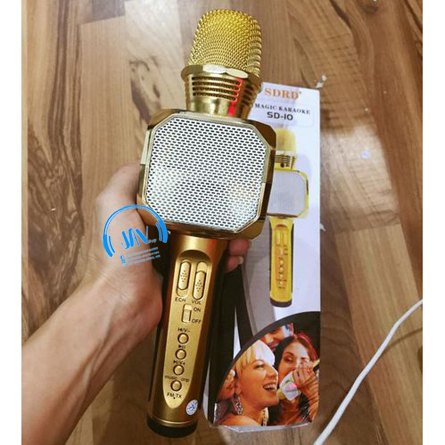 Míc Hát Karaoke Bluetooth SD10 giá rẻ, âm thanh chất nhất trên thị trường - BH 3 tháng