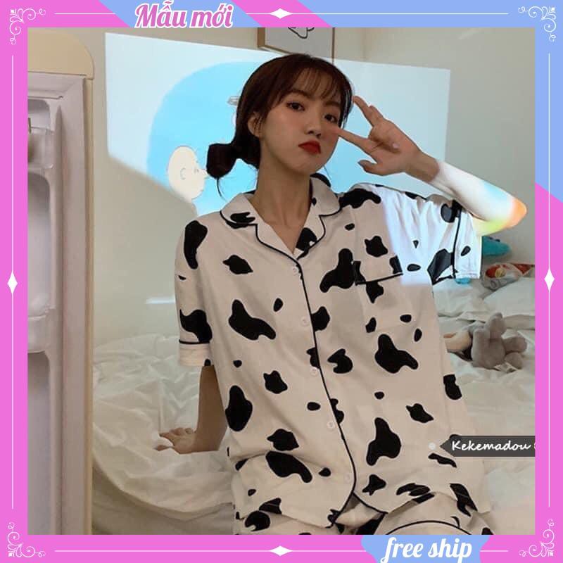 Bộ pizama bò sữa 💖FREESHIP💖 bộ đồ ngủ siêu đáng yêu AD67 SUNNY