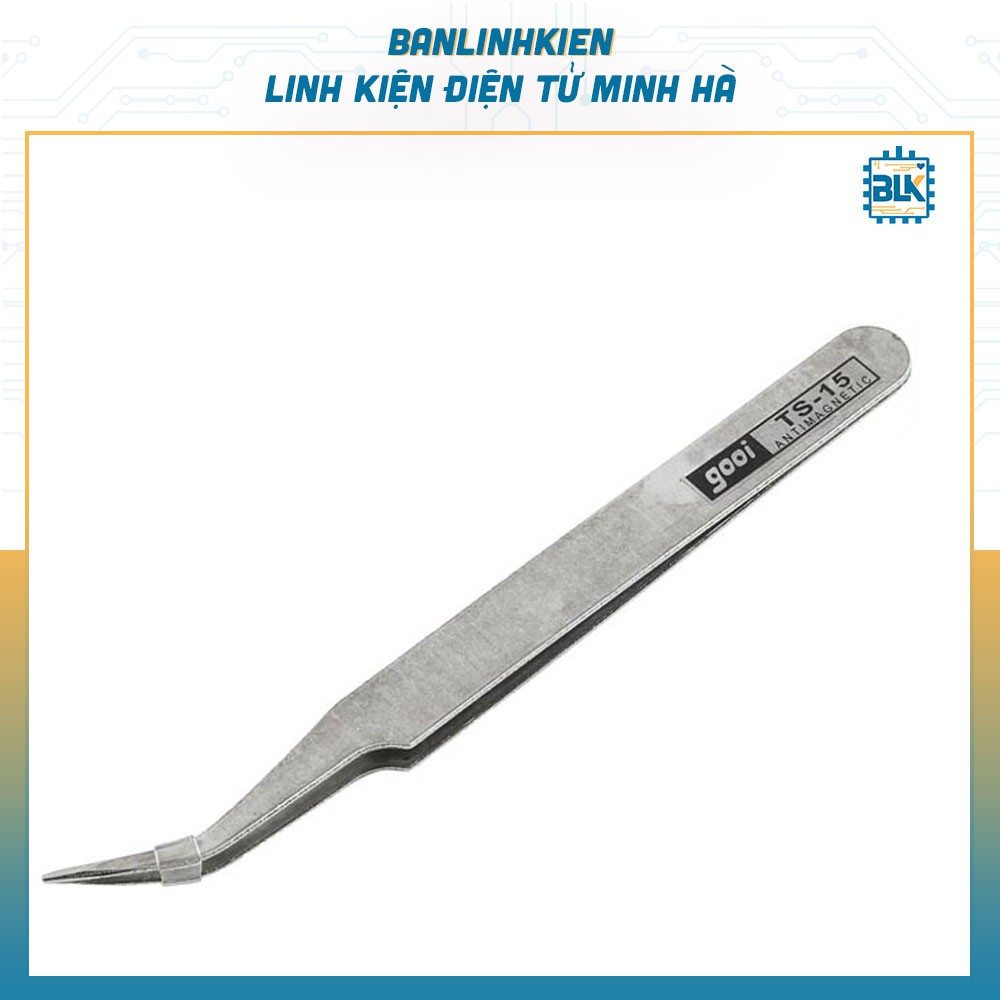 Nhíp Kẹp Linh Kiện TS-15 Cong (Gắp Đá Nail, Nối Mi, Nhặt Lông Yến)