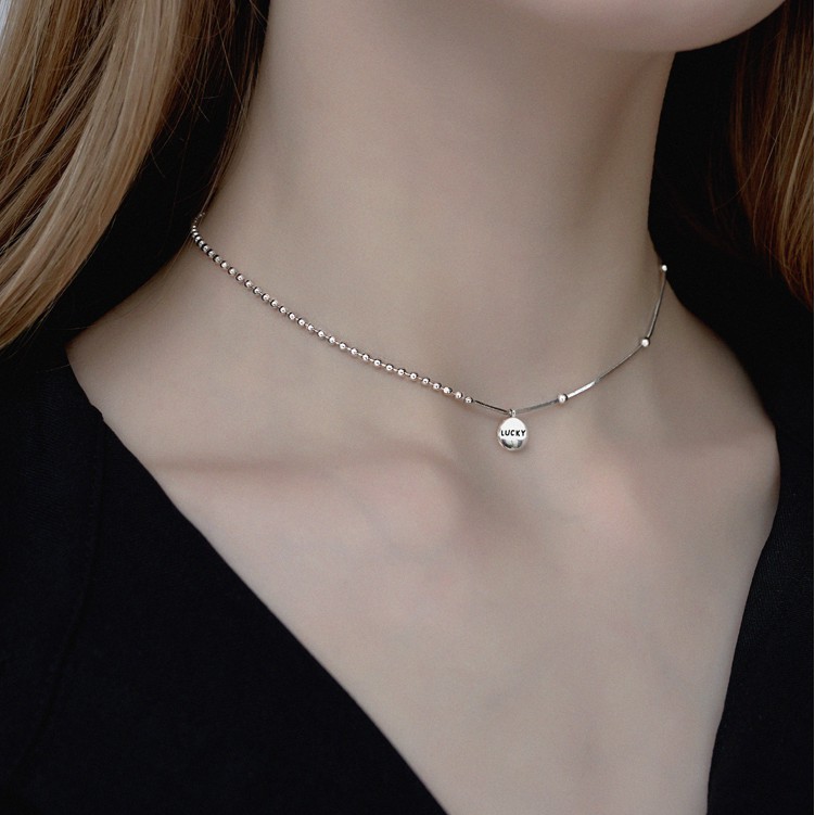 2022 Style Engraved Face Necklace with Lucky Letters
