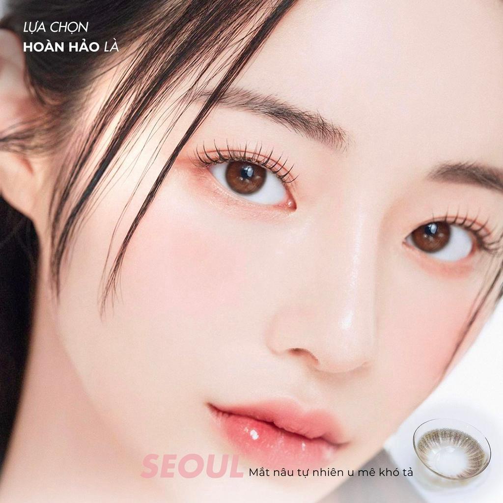 Lens nâu tự nhiên Angel Eyes SEOUL có cận - GDia 12.8mm - Độ cận 0-8