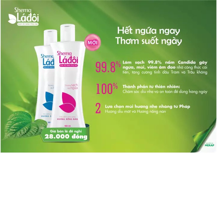 Dung Dịch Vệ Sinh Phụ Nữ Shema chai 100ml 200ml