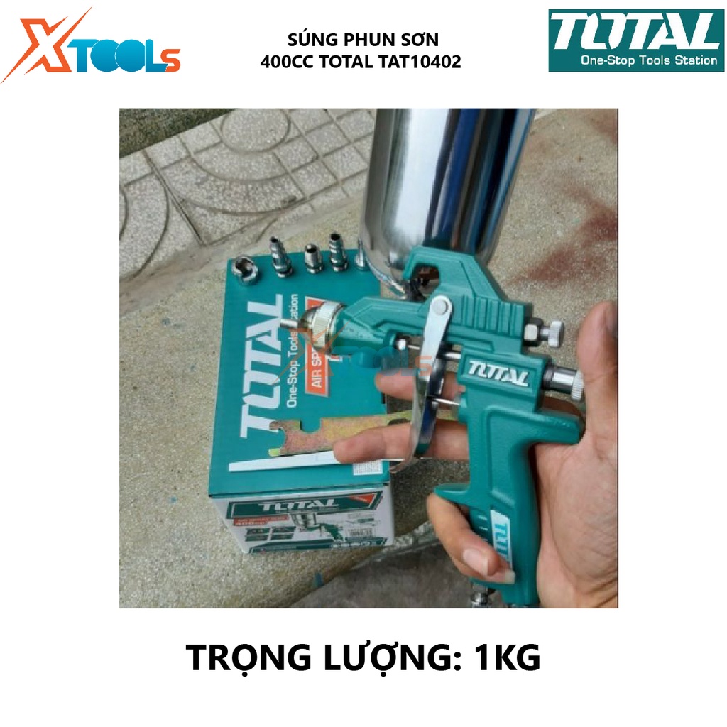 Súng phun sơn khí nén TOTAL TAT10402 thiết bị phun sơn 1.5mm,Áp suất 3.0-4.0 bar,3.5-6.0cfm(99-170l/min), 400cc [XTOOLs]