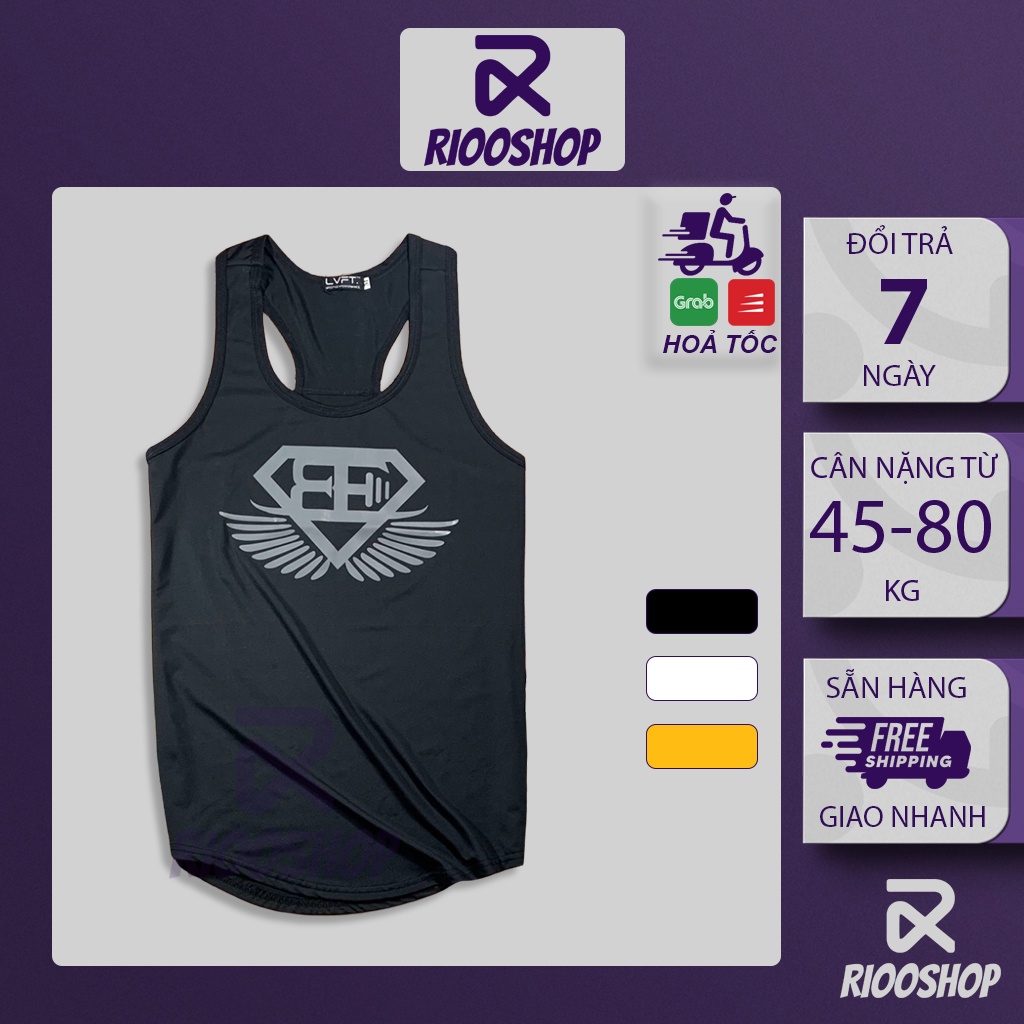 Áo thun ba lỗ nam cao cấp Tanktop họa tiết đẹp RTL009 - áo phông nam tập gym Riooshop