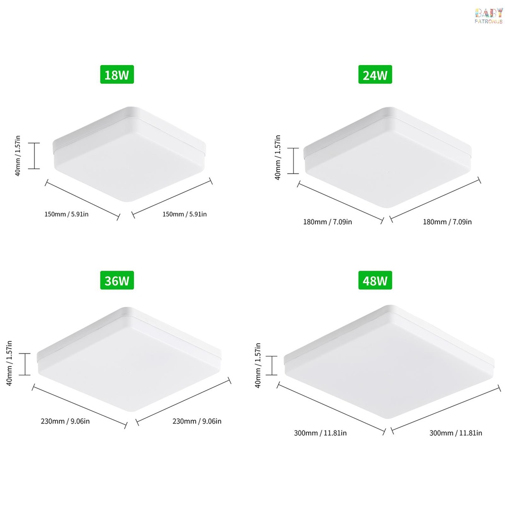 Đèn Led Gắn Trần Hình Vuông 48W Ánh Sáng Trắng 6500-7000K