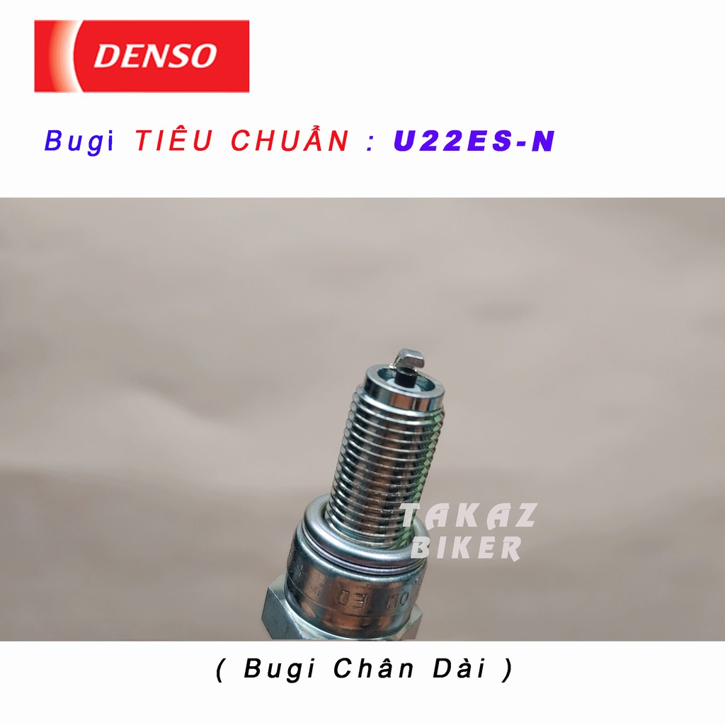 Bugi DENSO TIÊU CHUẨN U22ES-N chân dài : SHVN ; SH Mode ; PCX 125 ; Click ; Airblade - Lead 125 ; Vision ; Wave 110