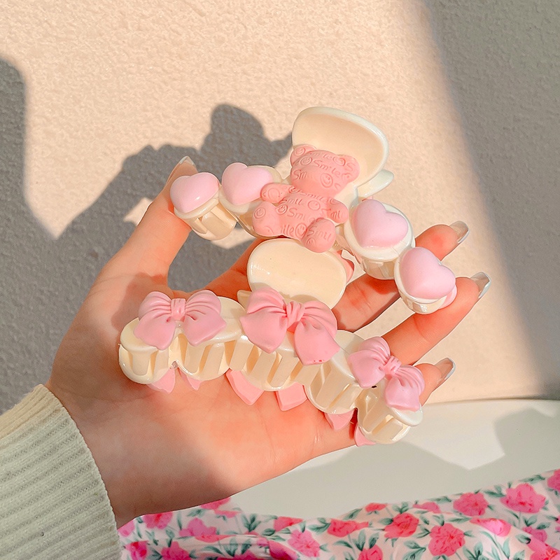 Kẹp Tóc Nhựa Trong Suốt Hình Hoa Phong Cách Hàn Quốc Dễ Thương