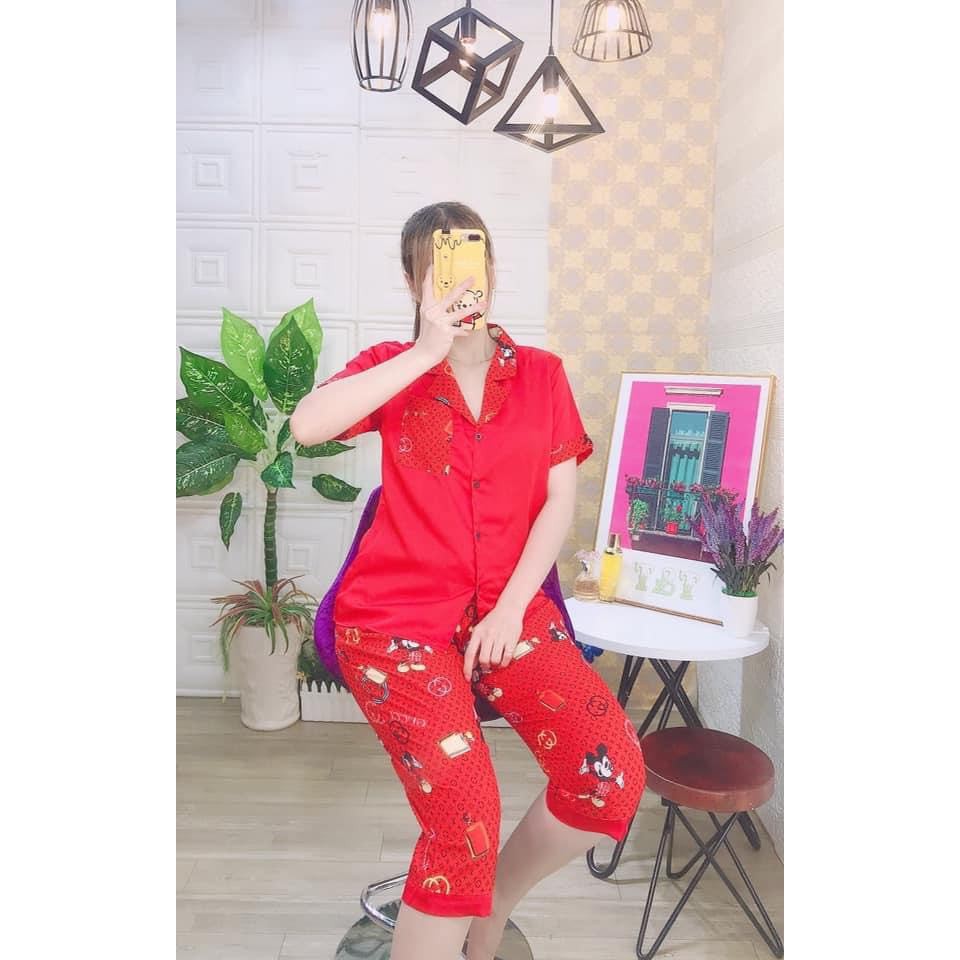 Pizama lụa satin phối lững | BigBuy360 - bigbuy360.vn