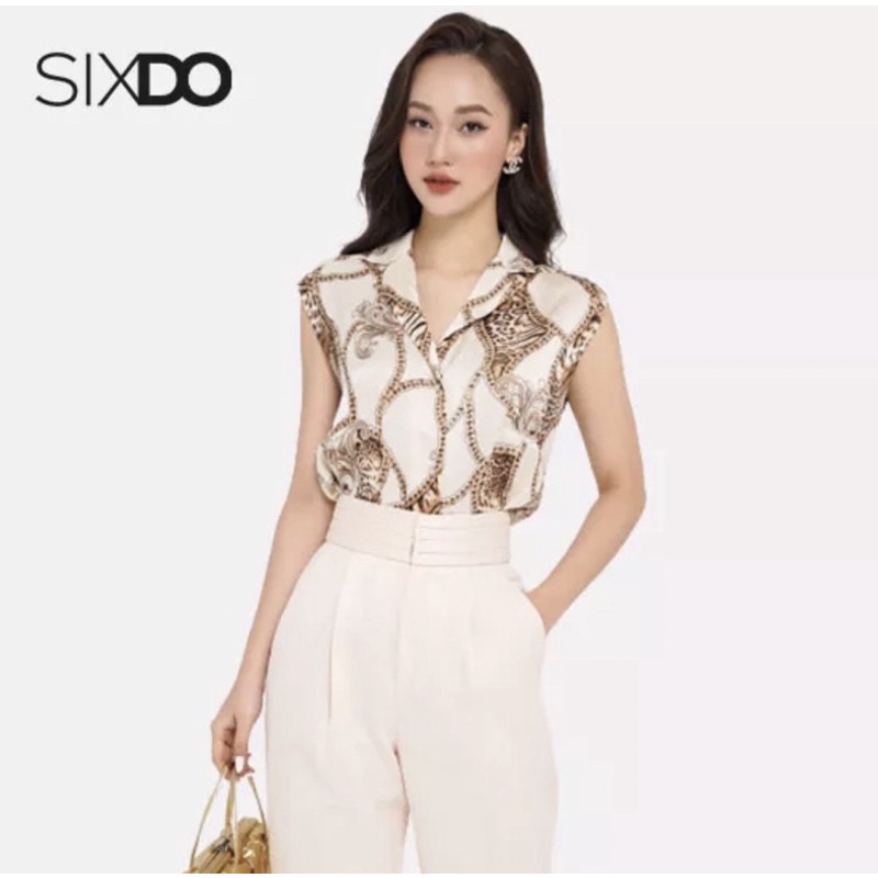 SIXDO newtag set áo sơ mi và quần kem mới nguyên tag M/L/XL