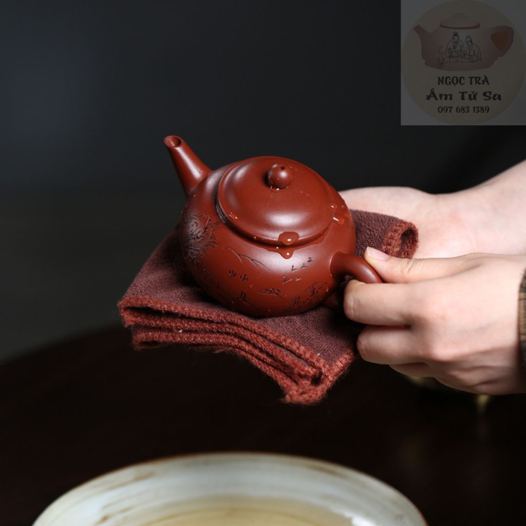 Ấm Tử Sa Thủy Bình Sơn Ảnh - Ngọc Trà Shop - Chất Đất Nguyên Khoáng Đại Hồng Bào Nghi Hưng