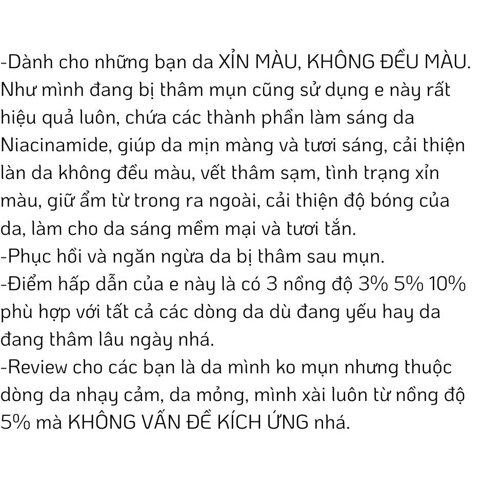 [Mã COS1904 giảm 8% đơn 300K] Tinh chất giảm thâm nám vitamin B3 Niacinamide Lucenbase | BigBuy360 - bigbuy360.vn