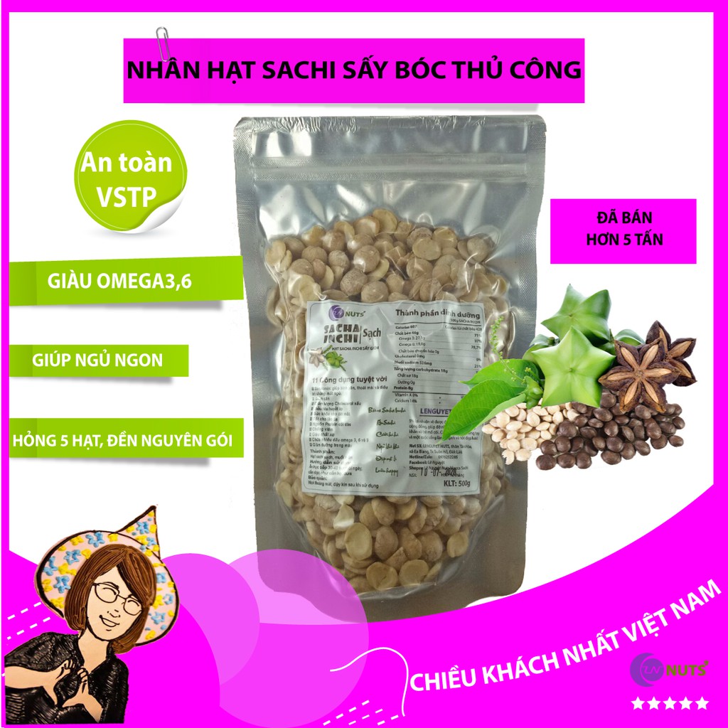 [Mã GROSALE2703 giảm 8% đơn 250K] HẠT SACHI NHÂN TÁCH VỎ SẤY SẠCH KIỂM NGHIỆM ANTVS THỰC PHẨM Lê Nguyệt Nuts 1kg