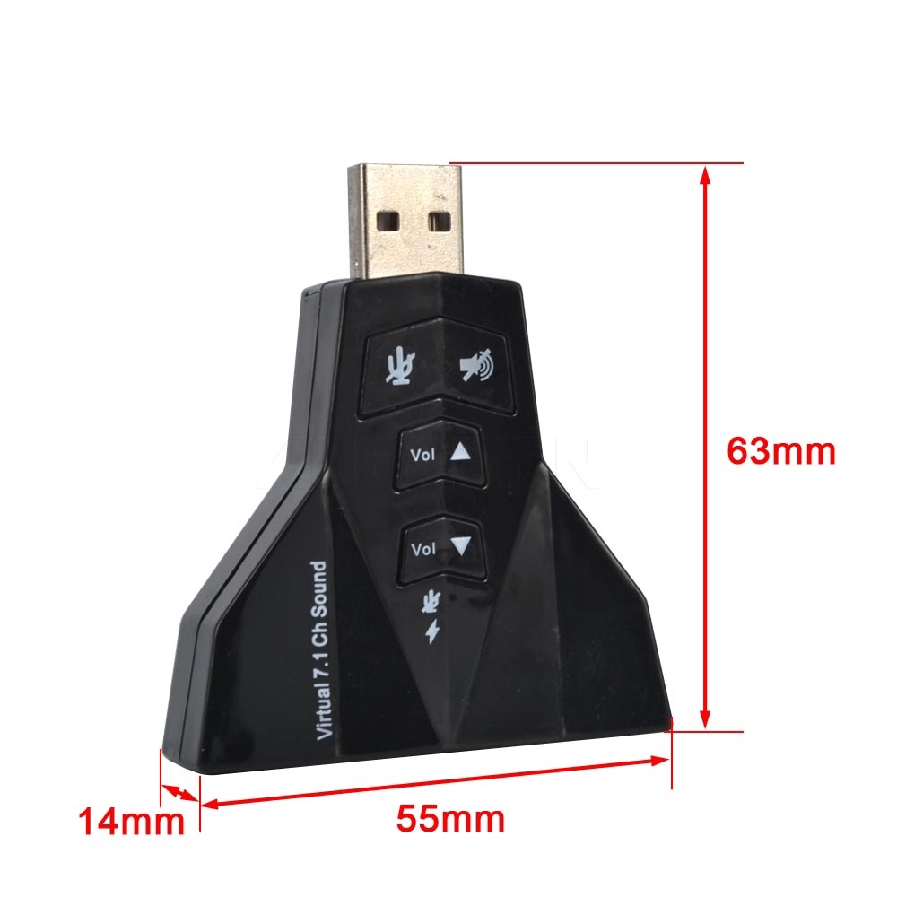 Card âm thanh 7.1ch kênh gắn ngoài kết nối USB 2.0