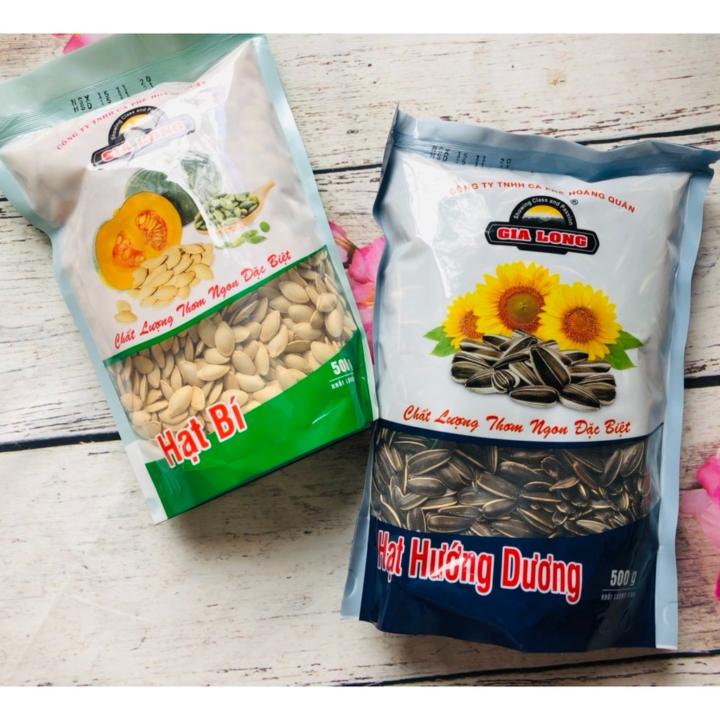 combo 500g hạt bí và 500g hạt hướng dương