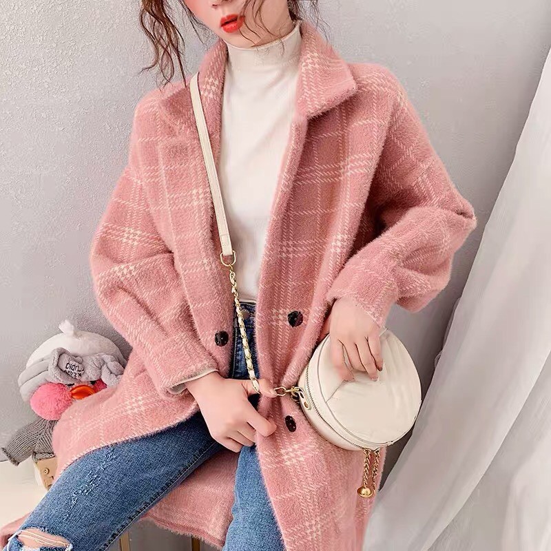 ÁO KHOÁC DẠ NỮ DÁNG DÀI KẺ CARO HÀN QUỐC | BigBuy360 - bigbuy360.vn