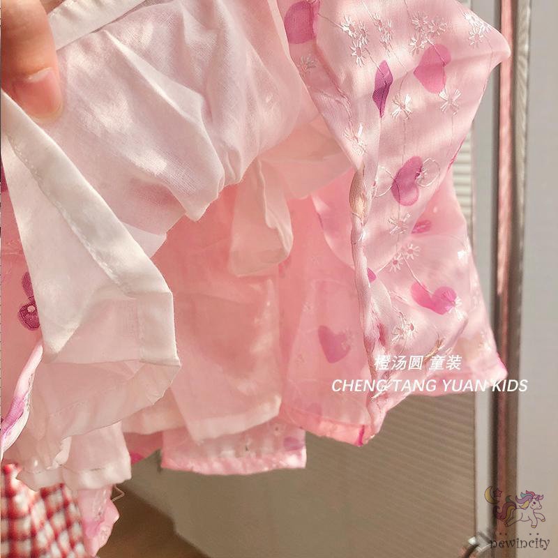 Đầm Công Chúa Tay Phồng Phong Cách Hàn Quốc Ngọt Ngào Cho Bé Gái