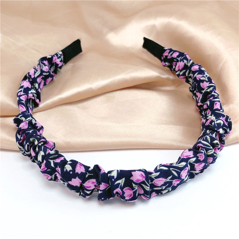 Băng đô cài tóc in họa tiết hoa phong cách Hàn Quốc cổ điển