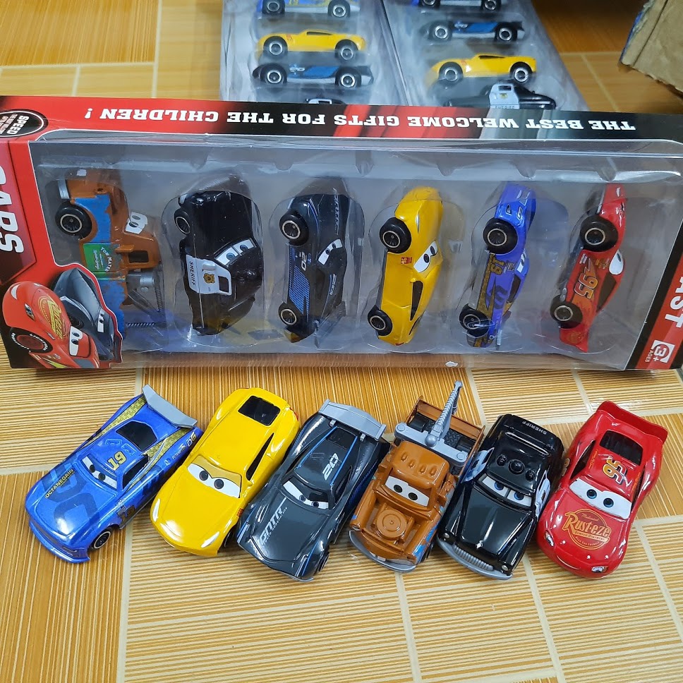 Xe ô tô đồ chơi bằng hợp kim nhựa lightning mc queen car 3 tỉ lệ 1:64 gồm 6 xe