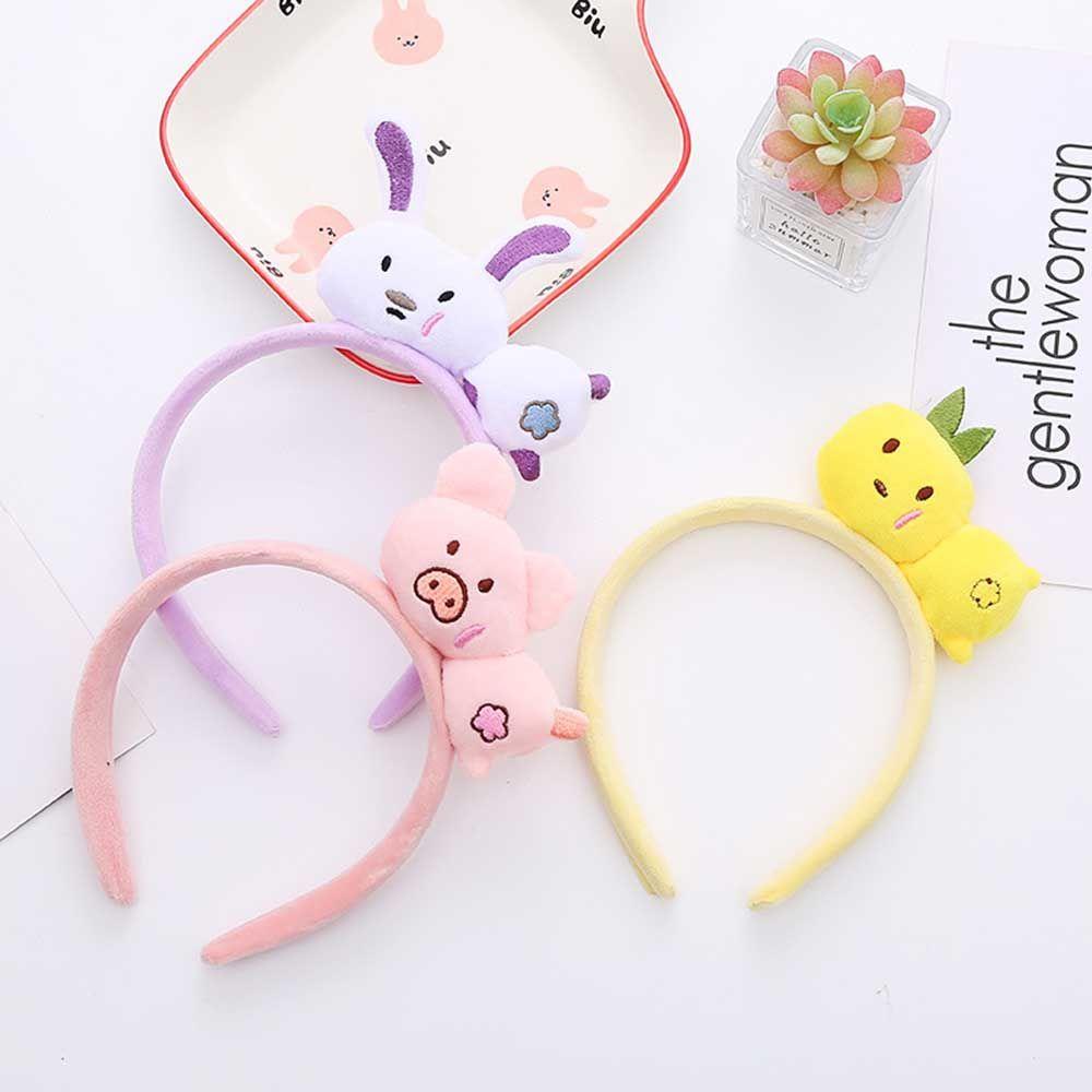 Băng Đô Cài Tóc Bằng Vải Bông Hình Thỏ / Ếch Hoạt Hình Đơn Giản Cho Nữ