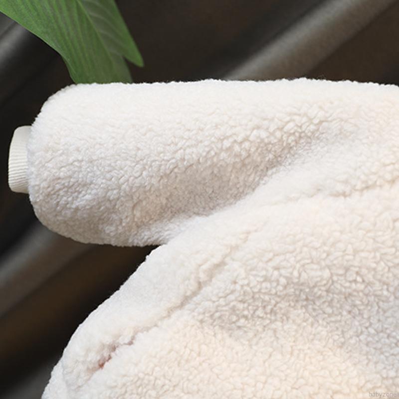 Áo Khoác Vải Len Lông Cừu Dày Giữ Ấm Mùa Đông Màu Trơn Dễ Thương Thời Trang Cho Bé