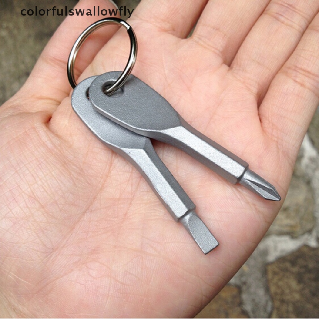 Dụng cụ không gỉ móc bỏ túi kiêm tuốc nơ vít 2 chìa đa chức năng ngoài trời EDC