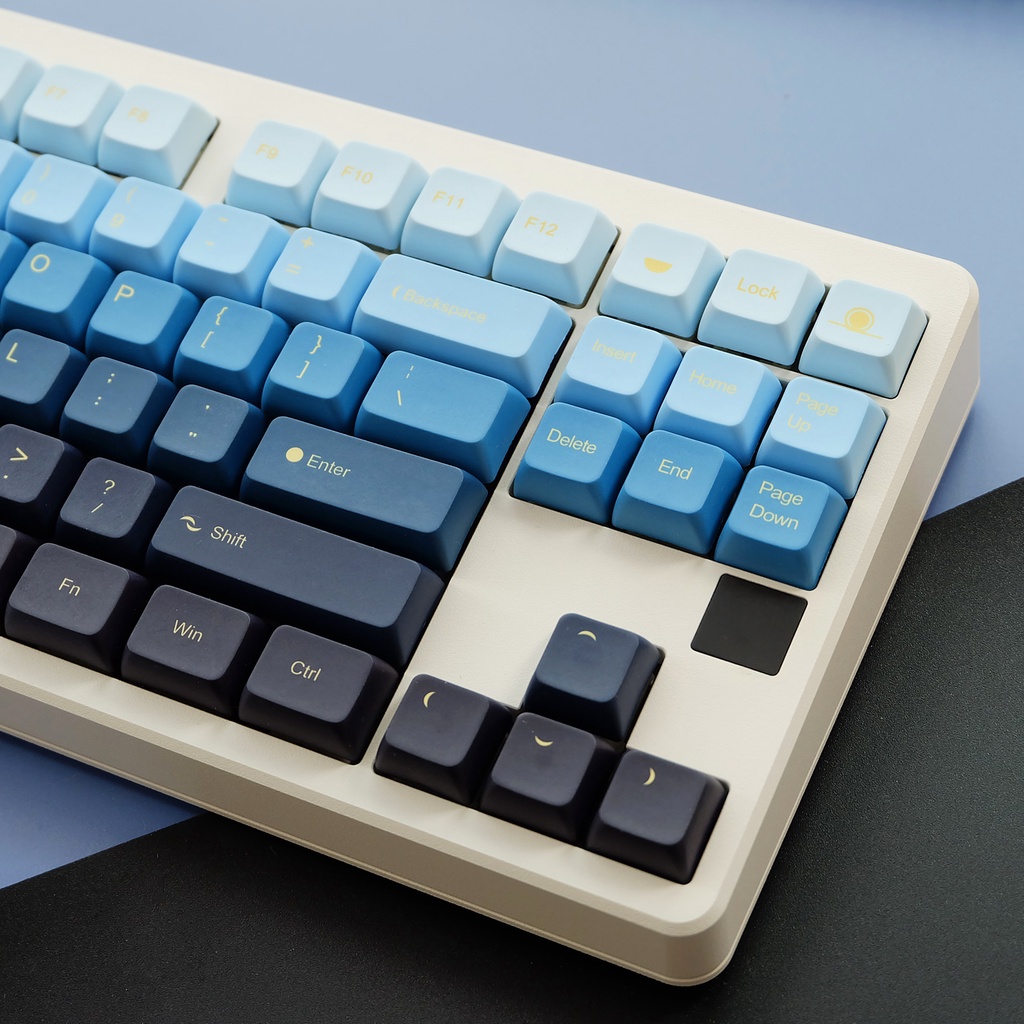 Bộ Keycaps tùy chỉnh 123 Phím l Bộ Kit, Cấu hình XDA, PBT US ANSI Layout Keycaps, dành cho Công tắc Cherry MX Bàn phím cơ Moonrise