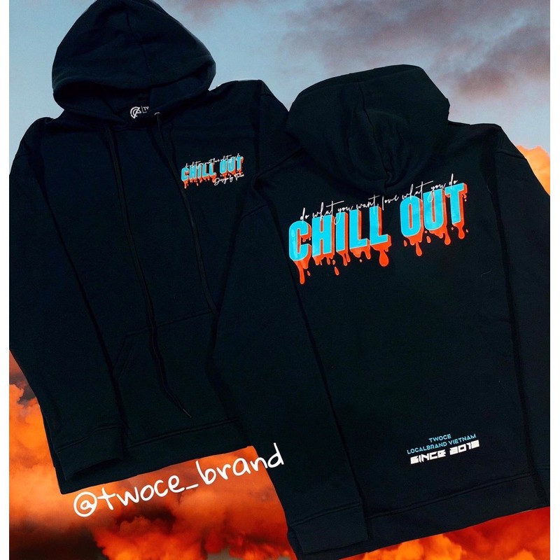 ÁO HODDIE CHILL OUT - TRẮNG - ĐEN - BE | BY TWOCE BRAND