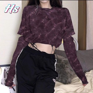[CÓ ẢNH THẬT] Áo Croptop Loang Hở Tay- LOLIPOP