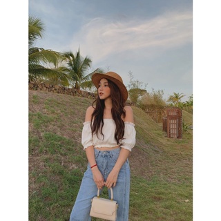Áo thun tăm trễ vai croptop A-5749