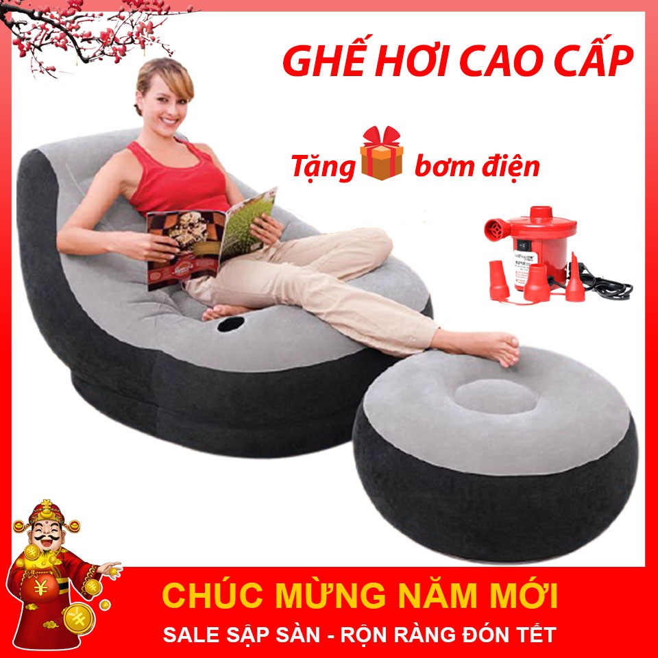 [Hàng Loại 1] Ghế Hơi Tựa Lưng Cao Cấp - Có Đệm Lót Chân - Ghế Hơi Sofa Giúp Thư giãn Thoải Mái -Bảo Hành Lỗi 1 Đổi 1