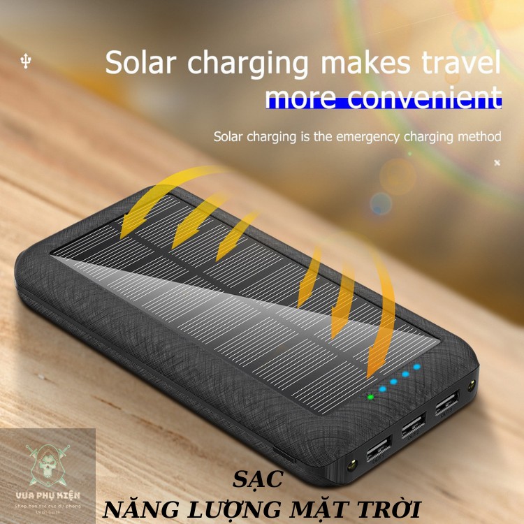 Sạc Năng Lượng Mặt Trời 10000 mah, Sạc Dự Phòng Solar Power Bank  Tự Nạp Pin Khi Có Ánh Sáng Giá Sĩ Chính Hãng