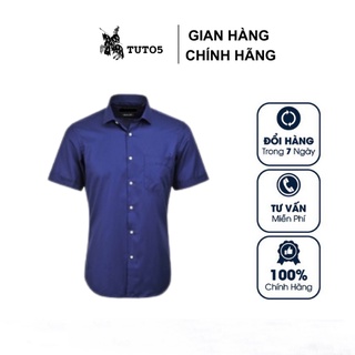 Áo sơ mi ngắn tay nam TUTO5 Menswear công sở trơn cotton cao cấp chống nhăn xanh Navy Slim fit mát mẻ, lịch lãm 10572300